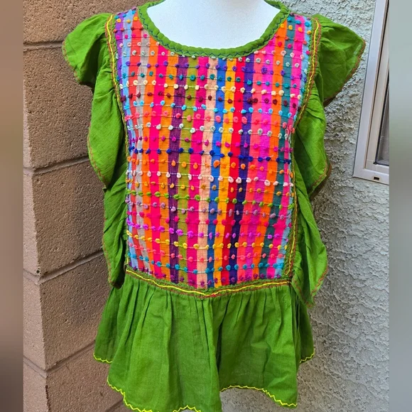 Handmade Pom Ruffle Blouse - Picture 1 of 10